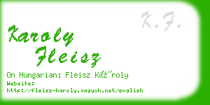 karoly fleisz business card